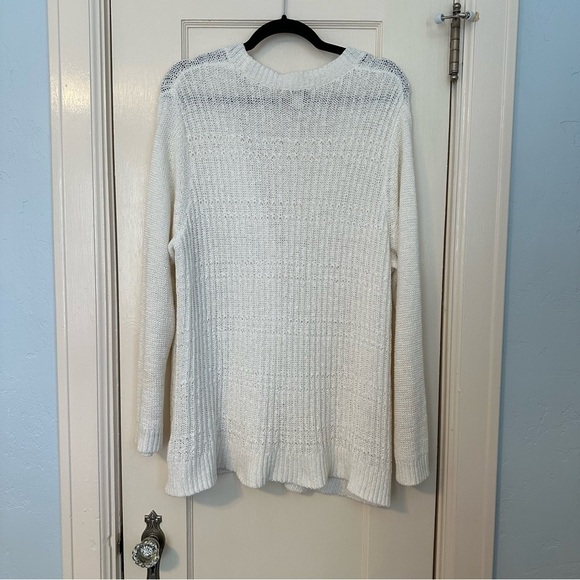 Coldwater Creek Cardigan Cream Longline Loose Knit Long Sleeve Size 1X - Picture 3 of 8